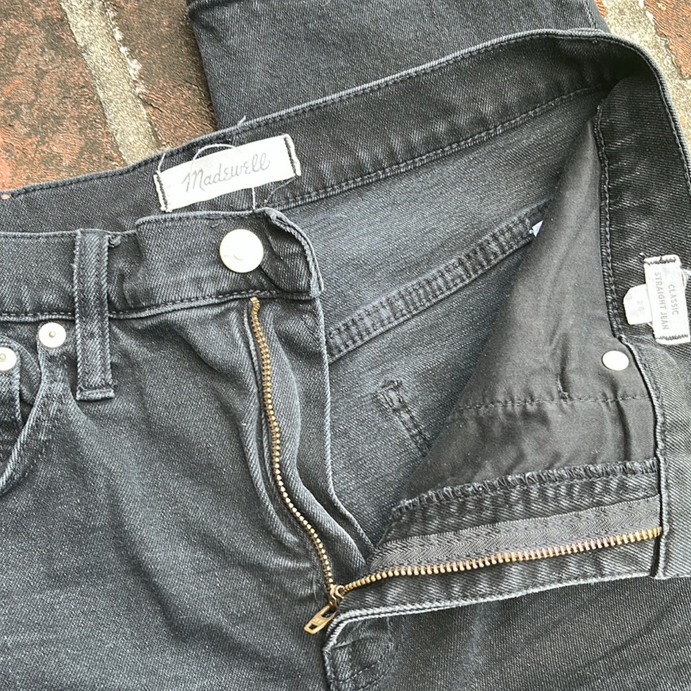 Madewell Black classic straight Jeans size 28 - Picture 4 of 7